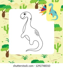 Cute dino coloring page.