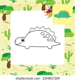 Cute dino coloring page.