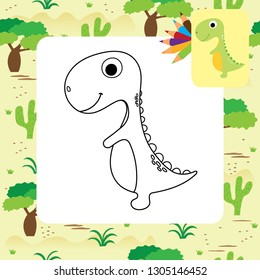 Cute dino coloring page.