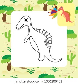 Cute dino coloring page.