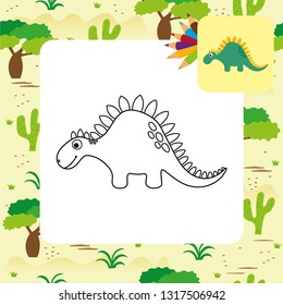 Cute dino coloring page.