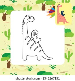 Cute dino coloring page.
