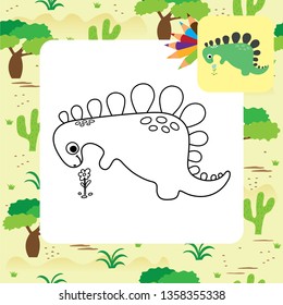 Cute dino coloring page.