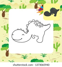 Cute dino coloring page.