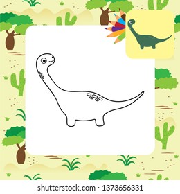 Cute dino coloring page.