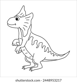 Cute Dino coloring page. Dinosaur vector illustration. Animal vector