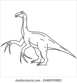 Cute Dino coloring page. Dinosaur vector illustration. Animal vector