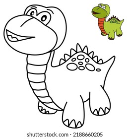 Cute dino for coloring pages