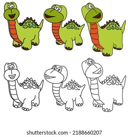 Cute Dino Coloring Pages Stock Vector (Royalty Free) 2188660207 ...