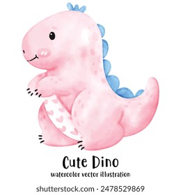 Cute Dino, Dinosaur, watercolor, illustration, vector