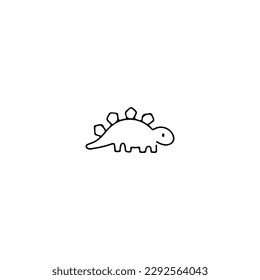 cute dino doodle illustration vector