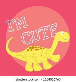 Cute dino doodle print, vector illustration