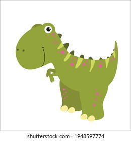 Cute Dino Flat Cartoon Character Vector Template Design Illustration