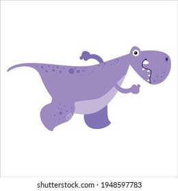 Cute Dino Flat Cartoon Character Vector Template Design Illustration