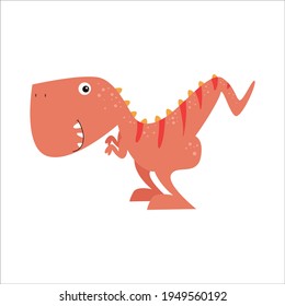 Cute Dino Flat Cartoon Character Vector Template Design Illustration