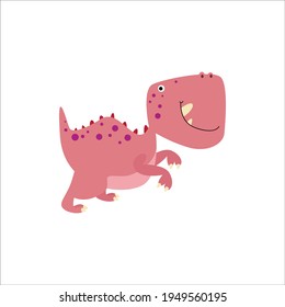 Cute Dino Flat Cartoon Character Vector Template Design Illustration