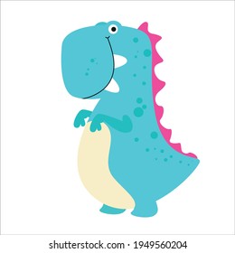 Cute Dino Flat Cartoon Character Vector Template Design Illustration