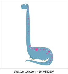 Cute Dino Flat Cartoon Character Vector Template Design Illustration