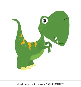 Cute Dino Flat Cartoon Character Vector Template Design Illustration