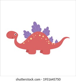 Cute Dino Flat Cartoon Character Vector Template Design Illustration