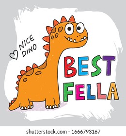 Cute dino hand drawn for t shirt printing.eps