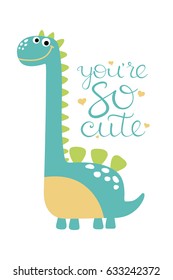 Cute dino illustration.