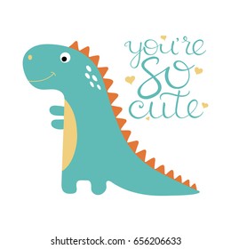 Cute dino illustration.