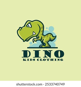cute dino kids clothing logo