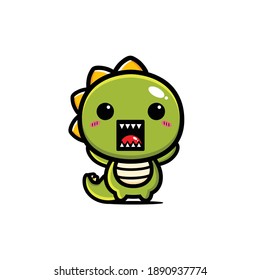 cute dino mascot is angry