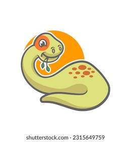 Cute dino mascot cartoon illustration