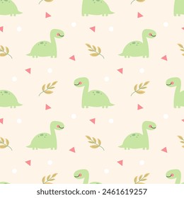 Cute Dino Seamless Pattern Background