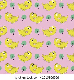 Cute Dino seamless pattern. Kids Textile pattern. Vector EPS 10.