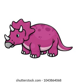 cute dino triceratops cartoon vector illustration