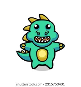 Cute dino tyrannosaurus mascot design