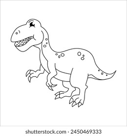 Cute dino tyrannosaurus rex outline illustration