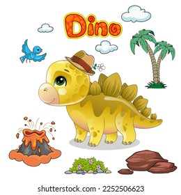 cute dino vector graphic illiustration