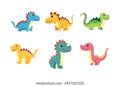 cute dino vector illustration. Dino funny character cartoon element