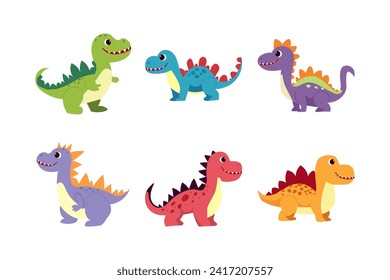 cute dino vector illustration. Dino funny character cartoon element