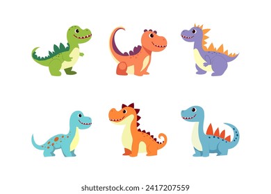 cute dino vector illustration. Dino funny character cartoon element