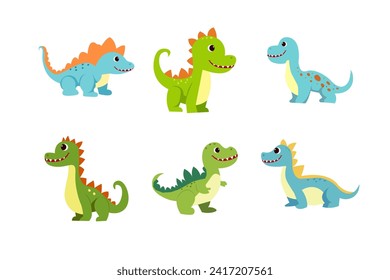 cute dino vector illustration. Dino funny character cartoon element