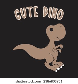 CUTE DINO,A little cute and small  Fantasy baby dinosaur. Cartoon cute dinosaur symbol. skin color dinosaurs with innocent emotions and small  eyes sign in vector flat style.