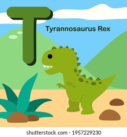 Cute Dinosaur Alphabet Letter T Trex