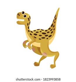 Cute Dinosaur as Ancient Reptile Isolated on White Background Vector Illustration