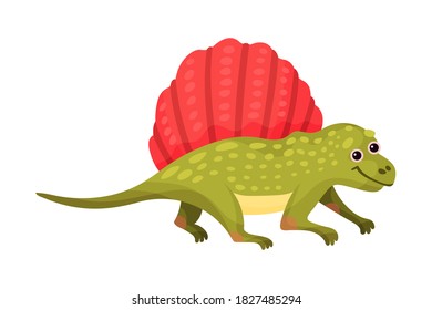 Cute Dinosaur as Ancient Reptile Isolated on White Background Vector Illustration
