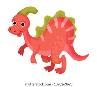 Cute Dinosaur as Ancient Reptile Isolated on White Background Vector Illustration