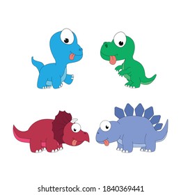 cute dinosaur animal cartoon, simple vector illustration design