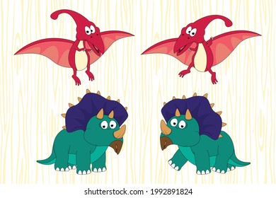 cute dinosaur animal cartoon, simple vector illustration