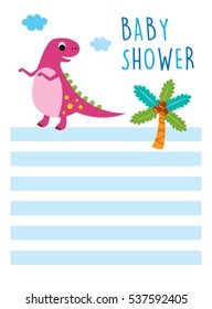 cute dinosaur baby shower card