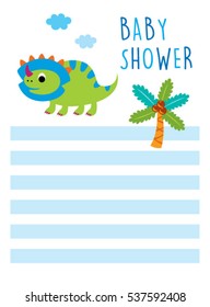 cute dinosaur baby shower card
