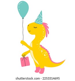 Cute dinosaur, baby shower greeting card. For Print  kids bedding, fabric, wallpaper, wrapping paper, textile, t-shirt print
